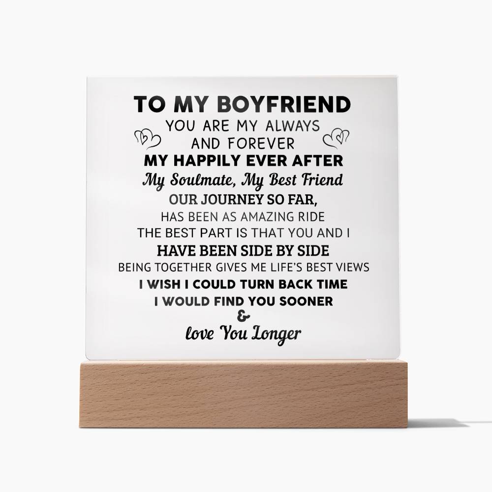 To My Boyfriend - Valentines gift - Acrylic Square Plaque