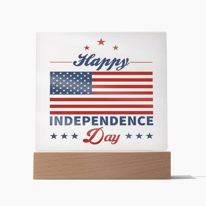 Happy Independence Day - Acrylic Square Plaque - USA Independence Day