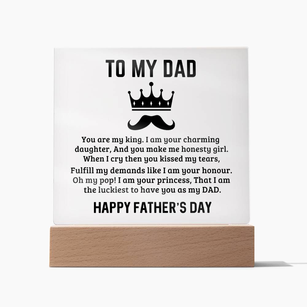 Father's Day Special Gift - Happy Father's Day - Acrylic Square Plaque