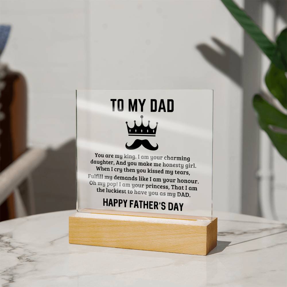 Father's Day Special Gift - Happy Father's Day - Acrylic Square Plaque