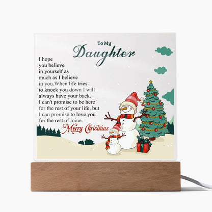 To My Daughter - Christmas Gift - Acrylic Square Plaque