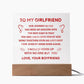 To My Girlfriend - Valentines gift -  Acrylic Square Plaque