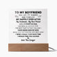 To My Boyfriend - Valentines gift - Acrylic Square Plaque