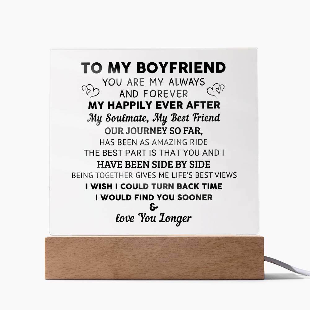 To My Boyfriend - Valentines gift - Acrylic Square Plaque