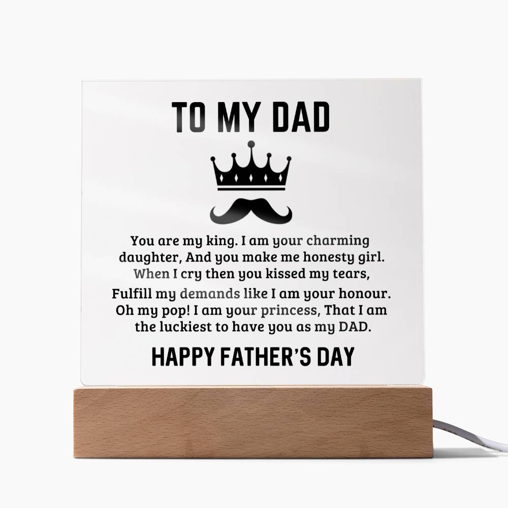 Father's Day Special Gift - Happy Father's Day - Acrylic Square Plaque