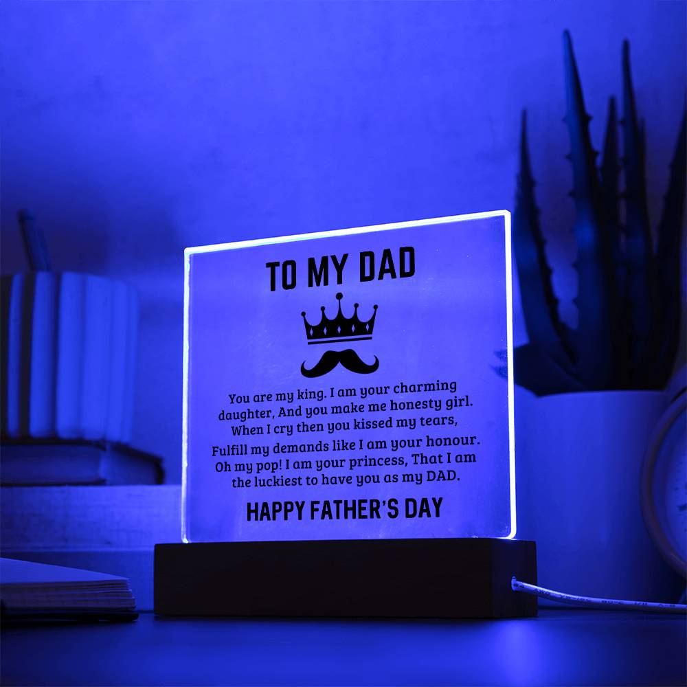 Father's Day Special Gift - Happy Father's Day - Acrylic Square Plaque