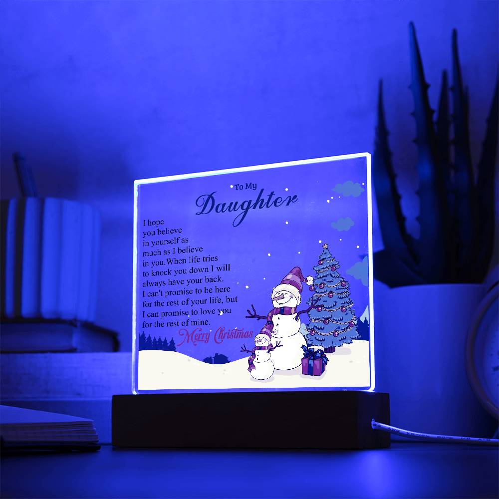 To My Daughter - Christmas Gift - Acrylic Square Plaque