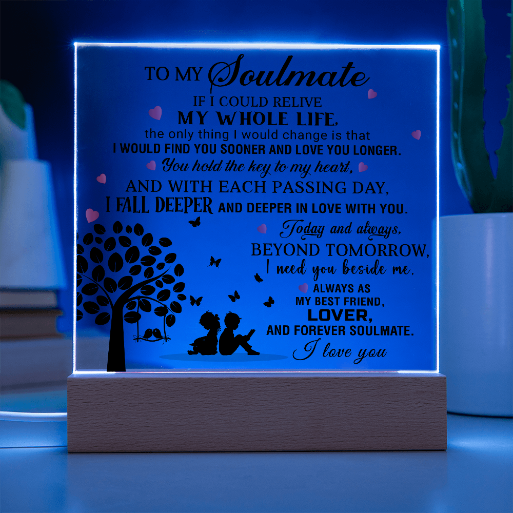 To My Soulmate - I Love You - Best Gift For Valentine's Day - Acrylic Square Plaque