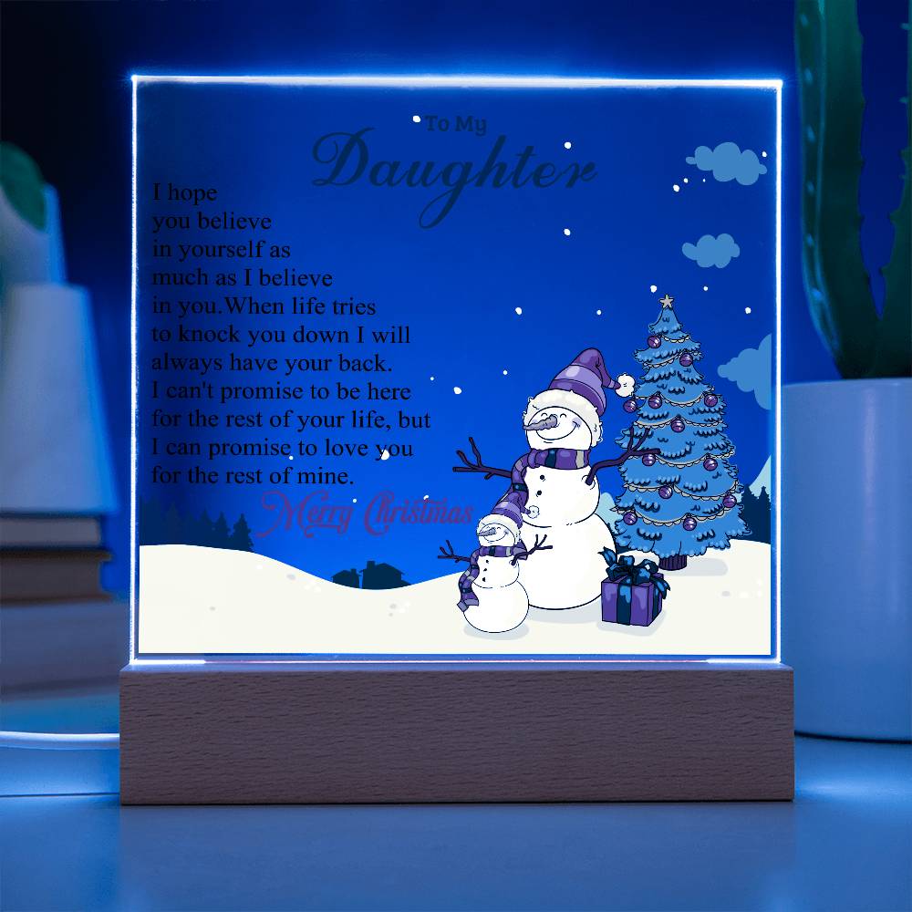 To My Daughter - Christmas Gift - Acrylic Square Plaque