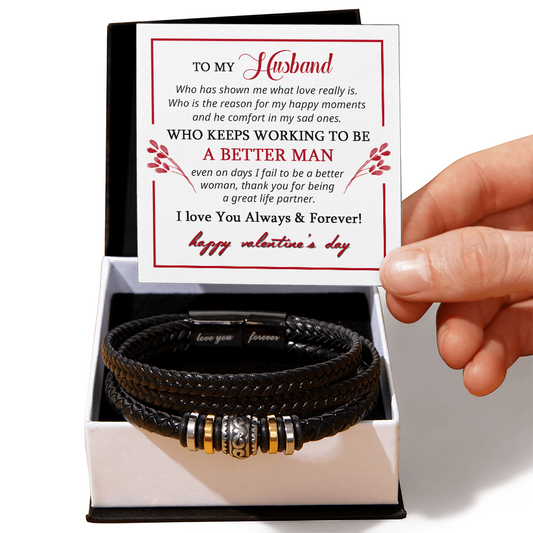 To My Husband - Valentine's Day Best Gift From Wife - Love You Forever Bracelet