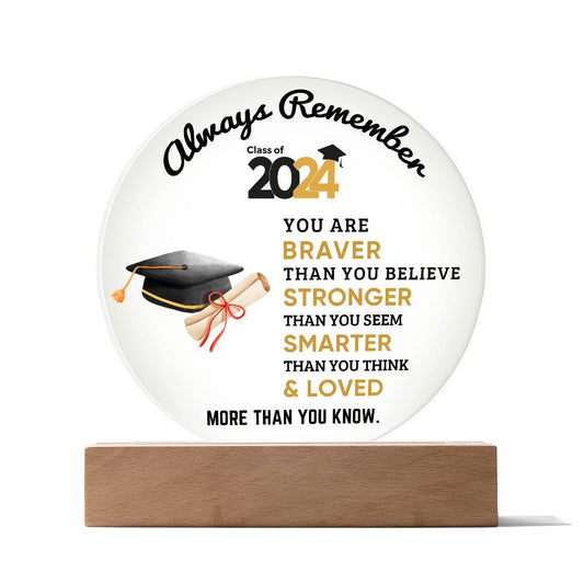 Perfect Graduation Gift - Congratulations - Acrylic Circle Plaque