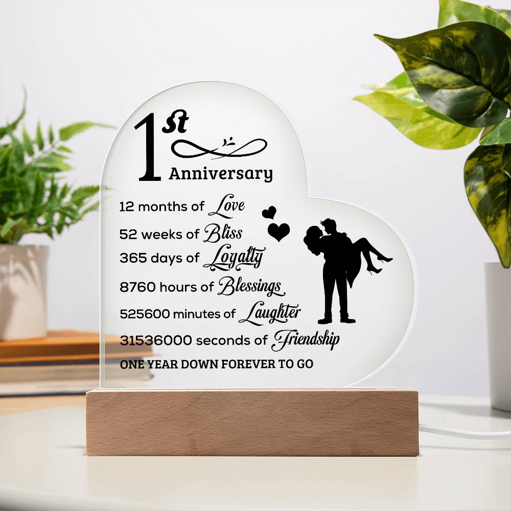 Best Anniversary Gift - Acrylic Heart Plaque