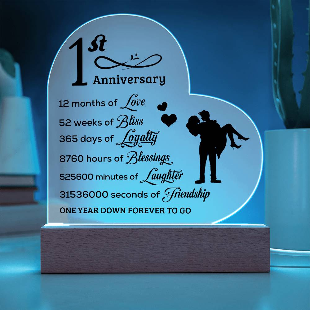 Best Anniversary Gift - Acrylic Heart Plaque