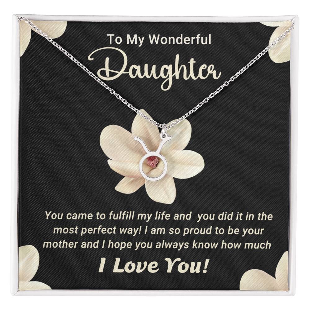 To My Wonderful Daughter - Zodiac Symbol Necklace