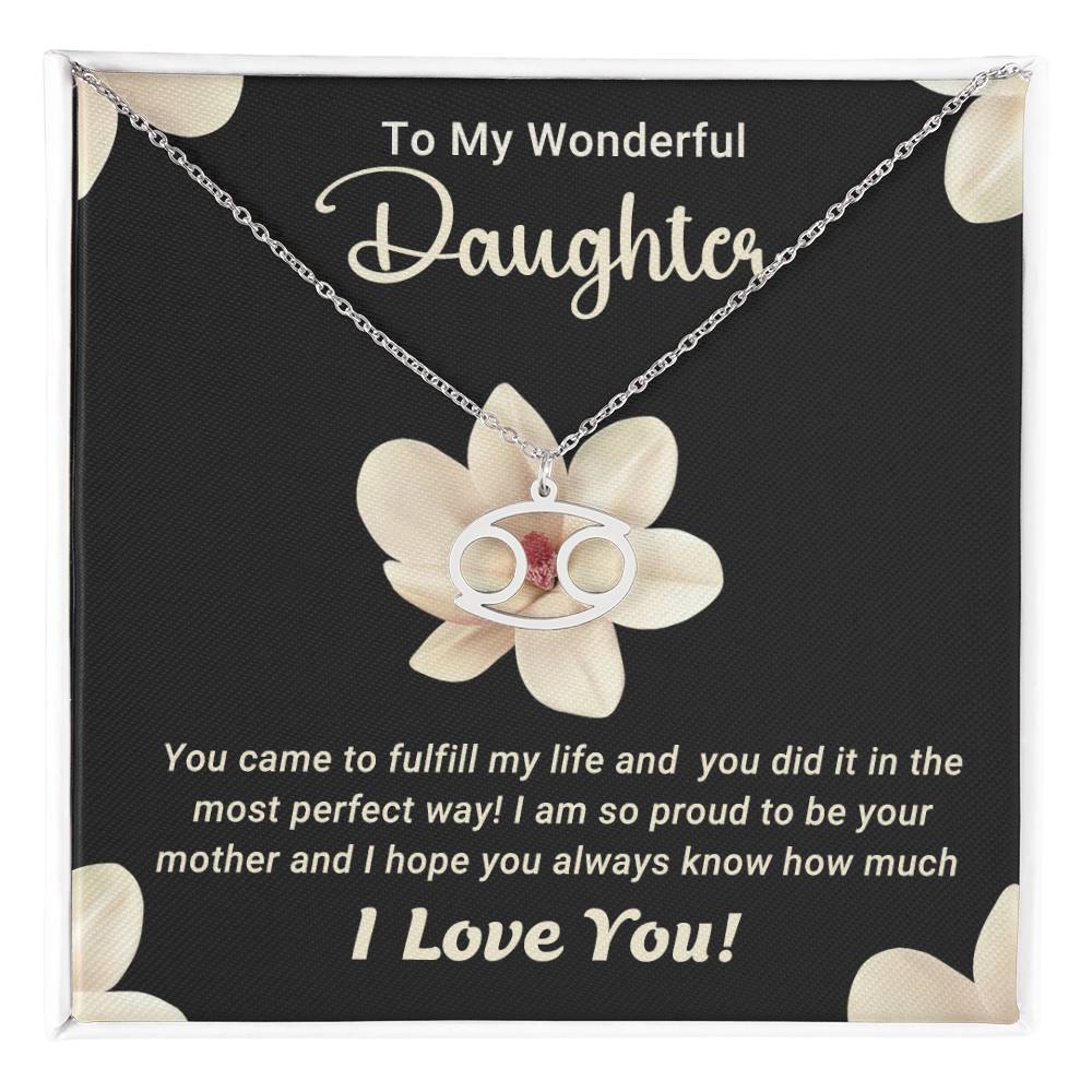 To My Wonderful Daughter - Zodiac Symbol Necklace