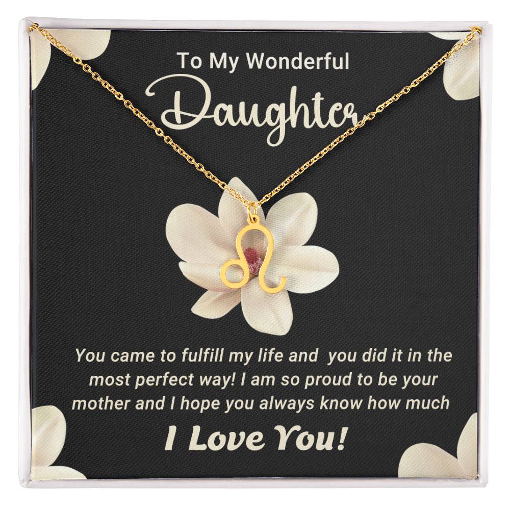 To My Wonderful Daughter - Zodiac Symbol Necklace