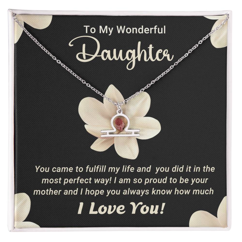 To My Wonderful Daughter - Zodiac Symbol Necklace