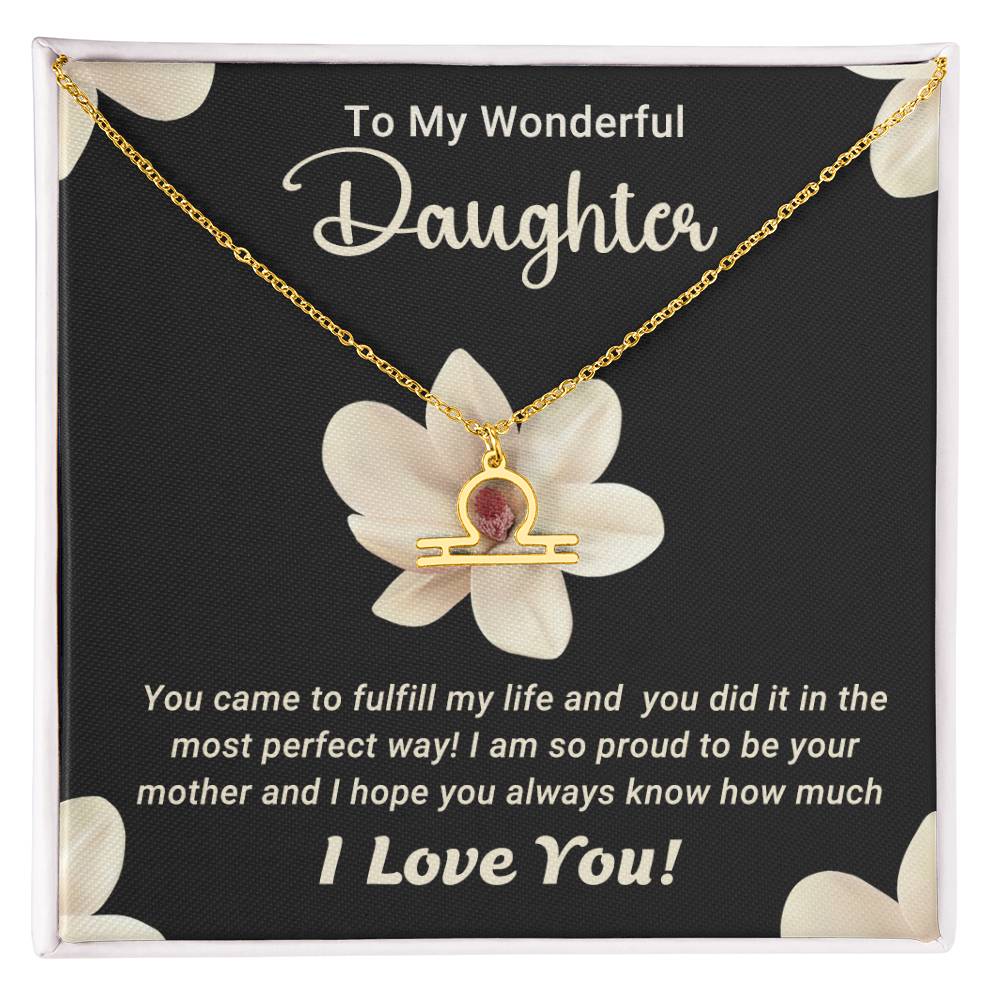 To My Wonderful Daughter - Zodiac Symbol Necklace