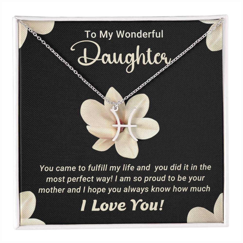 To My Wonderful Daughter - Zodiac Symbol Necklace