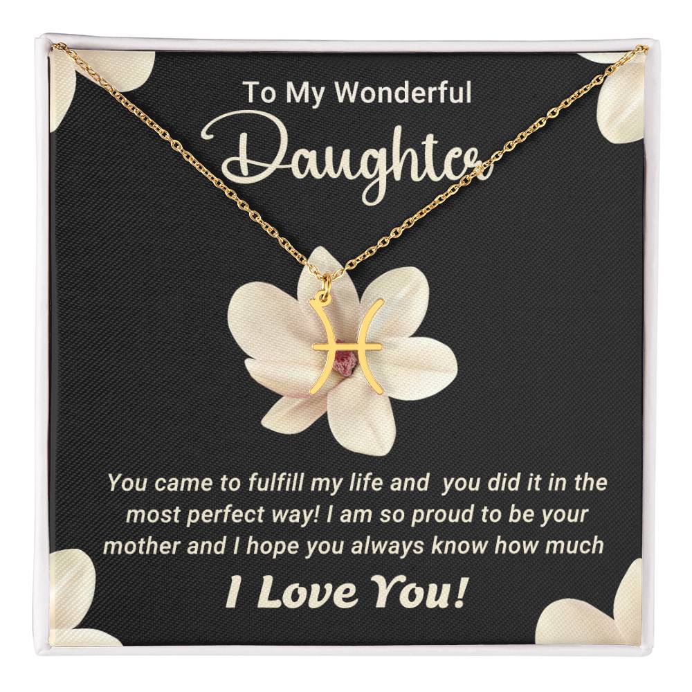 To My Wonderful Daughter - Zodiac Symbol Necklace