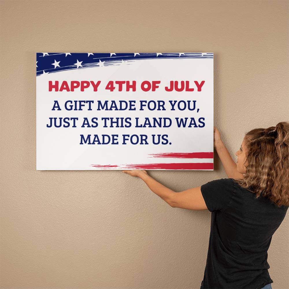 Happy 4th of July - Gallery Wrapped Canvas - USA Independence Day