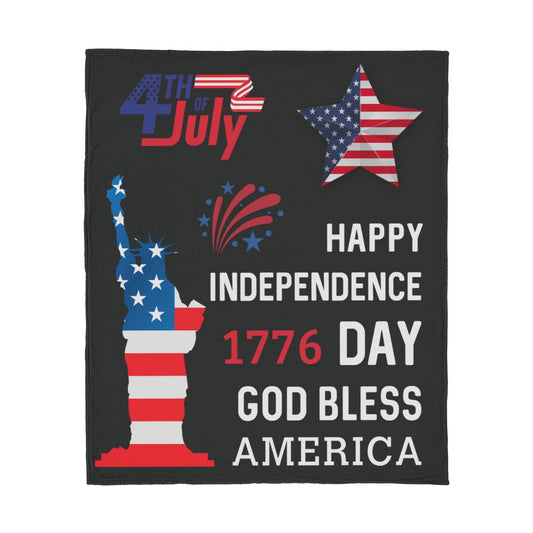 USA Independence Day - Blanket -Jersey Fleece Blanket