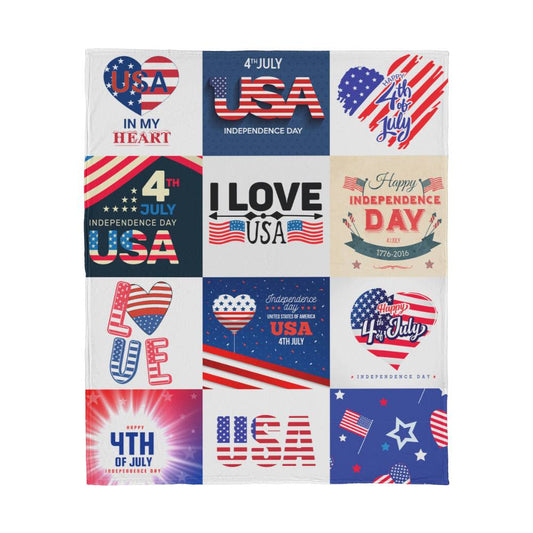 USA Independence Day - Blanket -Jersey Fleece Blanket