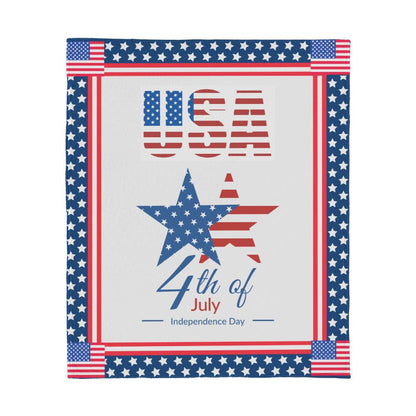 USA Independence Day - 4th of July - Blanket - Jersey Fleece Blanket