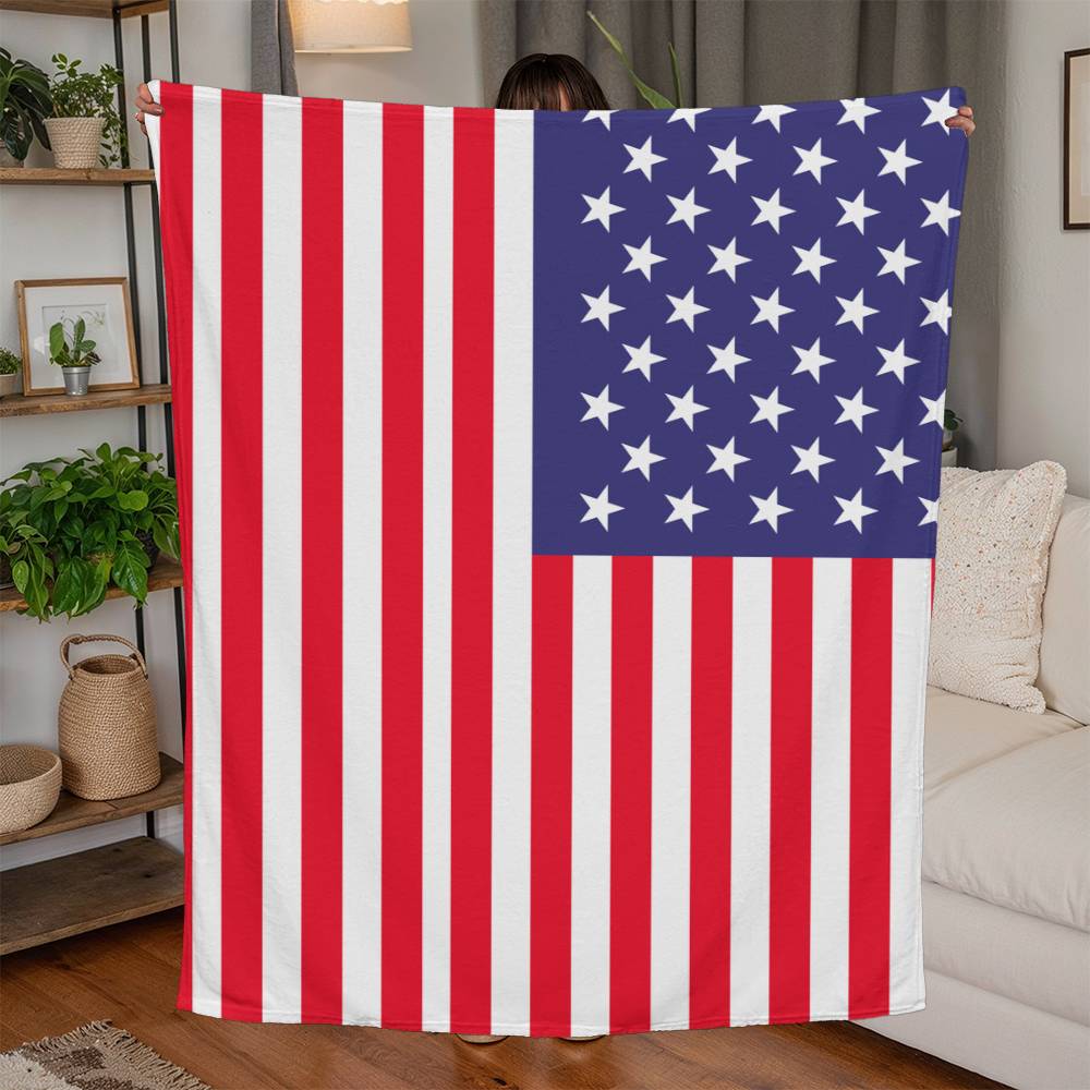 USA Flag - Blanket - Jersey Fleece Blanket