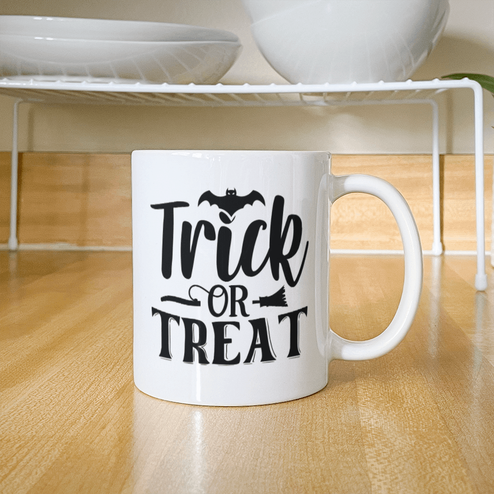 Trick or Treat - Best Halloween Gift - White Ceramic Mug