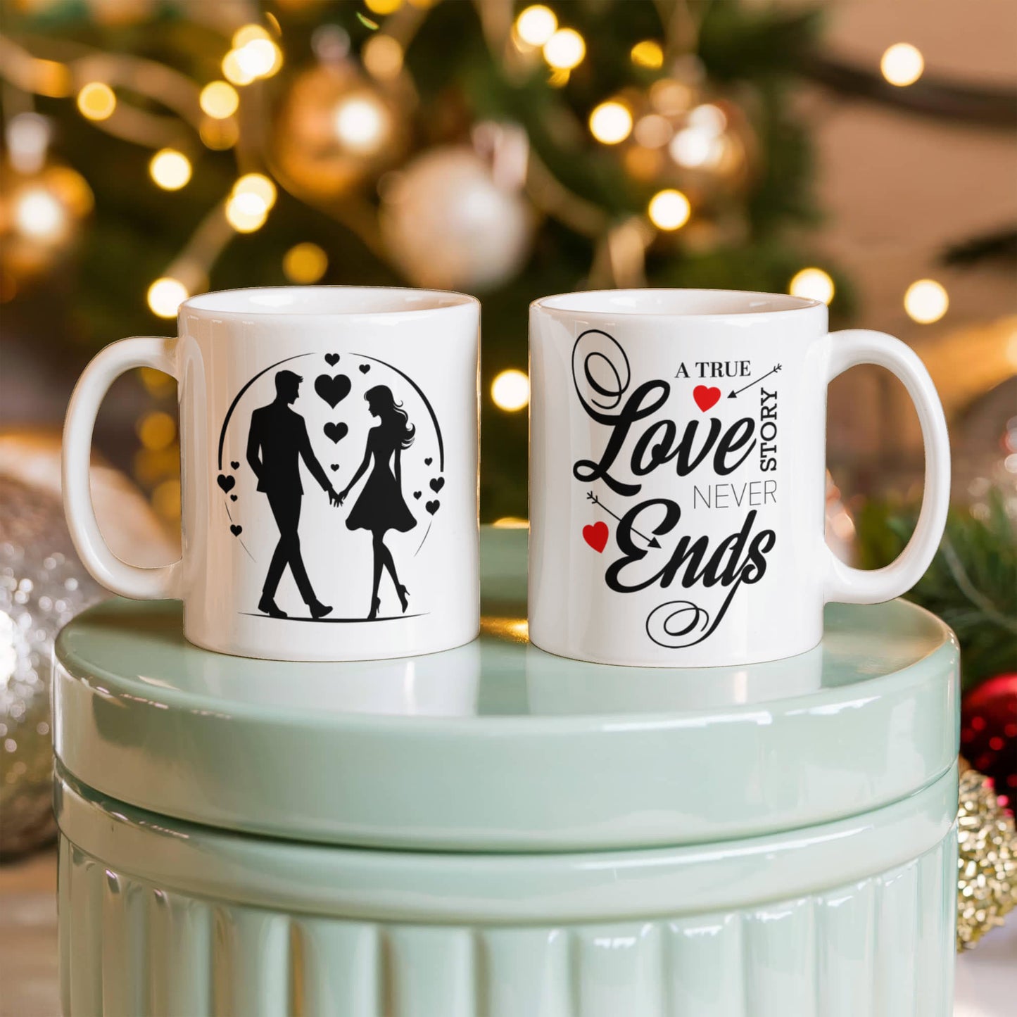 A True Love Story Never Ends - Valentine's Day Best Gift For - White Ceramic Mug