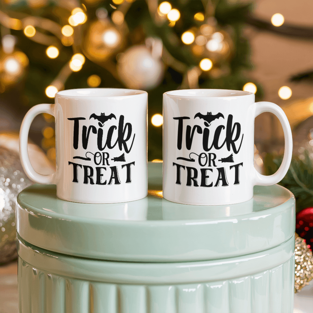 Trick or Treat - Best Halloween Gift - White Ceramic Mug