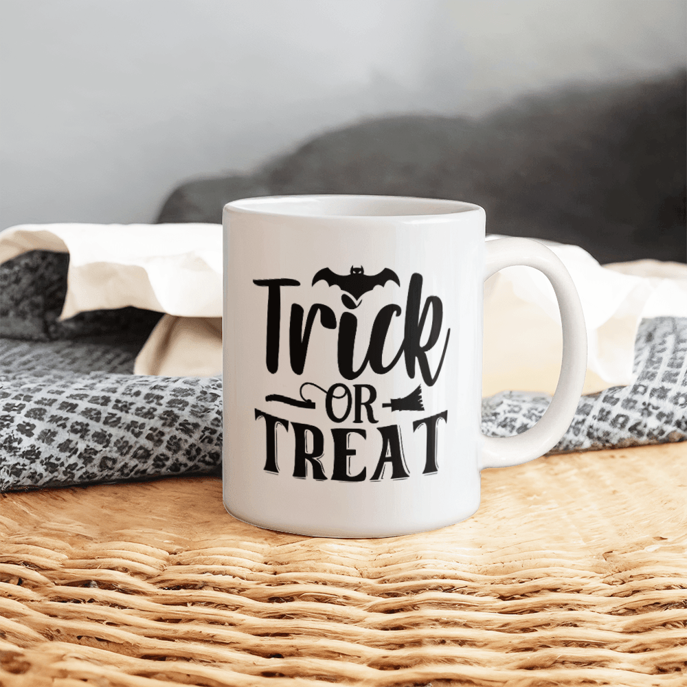 Trick or Treat - Best Halloween Gift - White Ceramic Mug