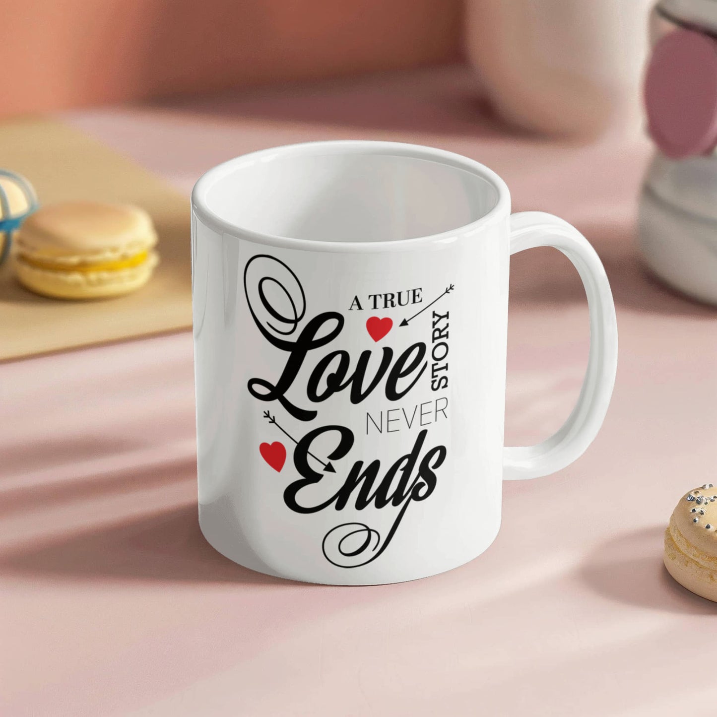 A True Love Story Never Ends - Valentine's Day Best Gift For - White Ceramic Mug