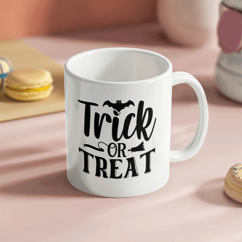 Trick or Treat - Best Halloween Gift - White Ceramic Mug