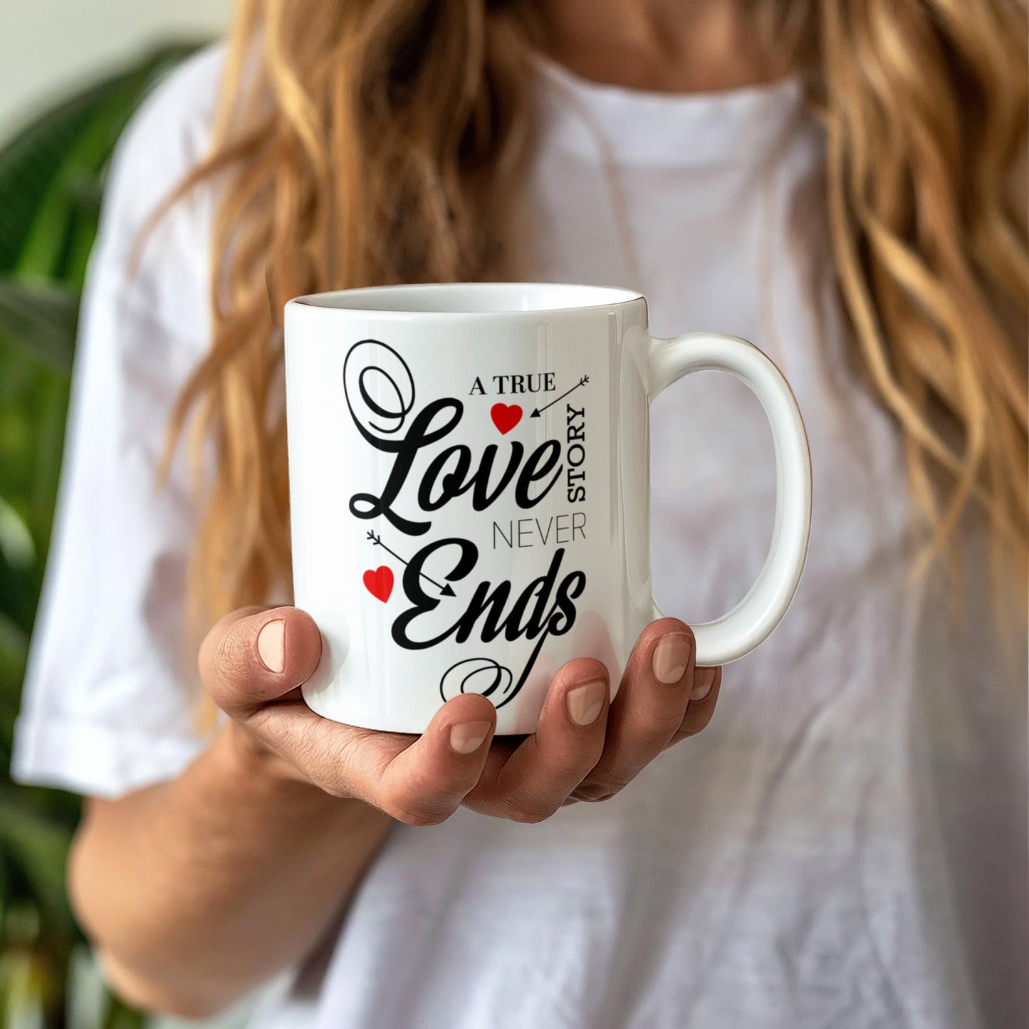 A True Love Story Never Ends - Valentine's Day Best Gift For - White Ceramic Mug