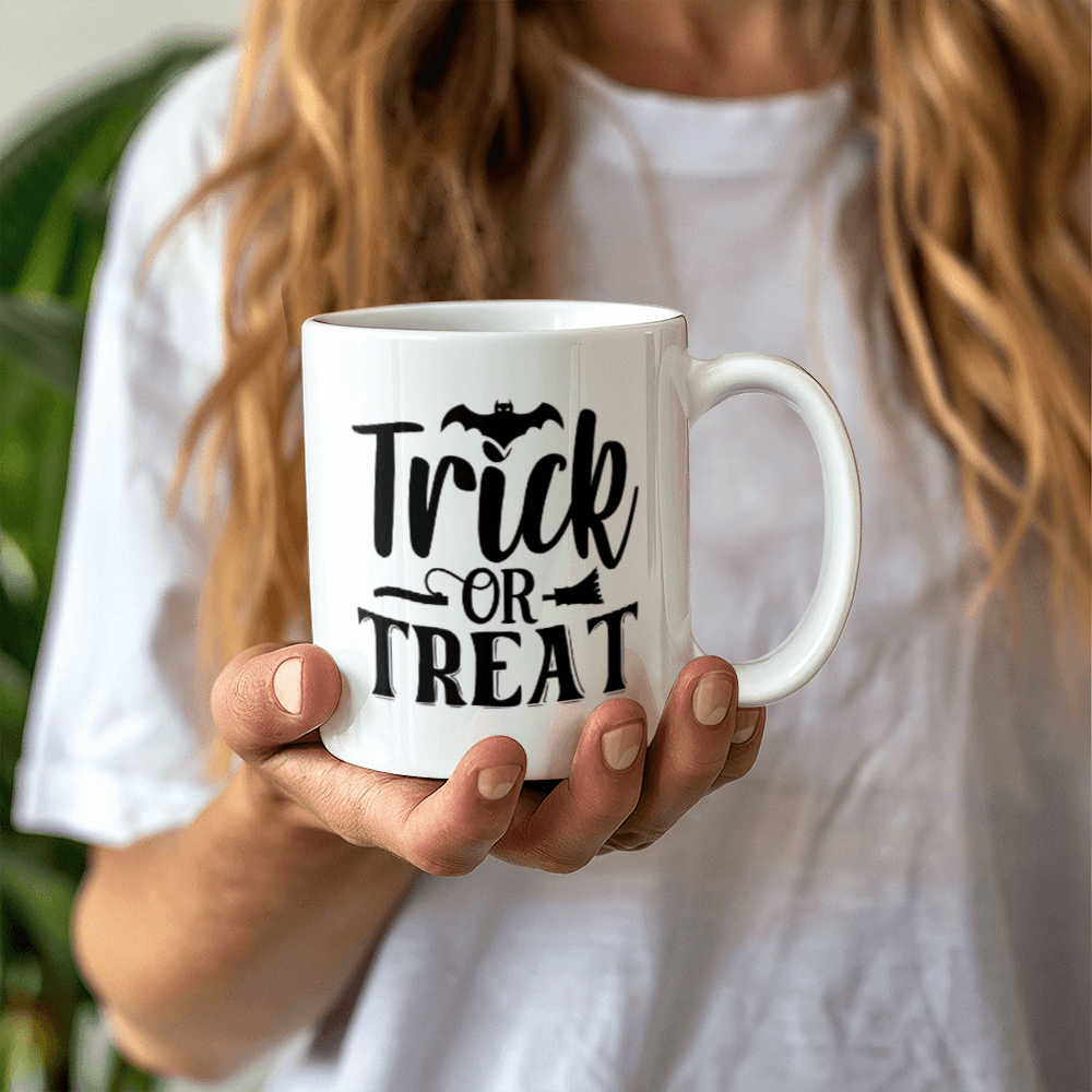 Trick or Treat - Best Halloween Gift - White Ceramic Mug