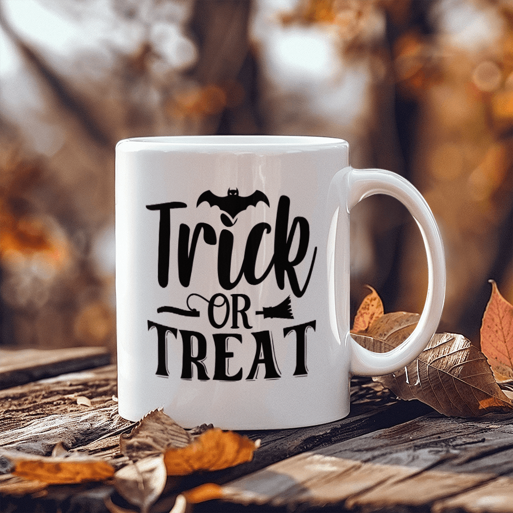 Trick or Treat - Best Halloween Gift - White Ceramic Mug