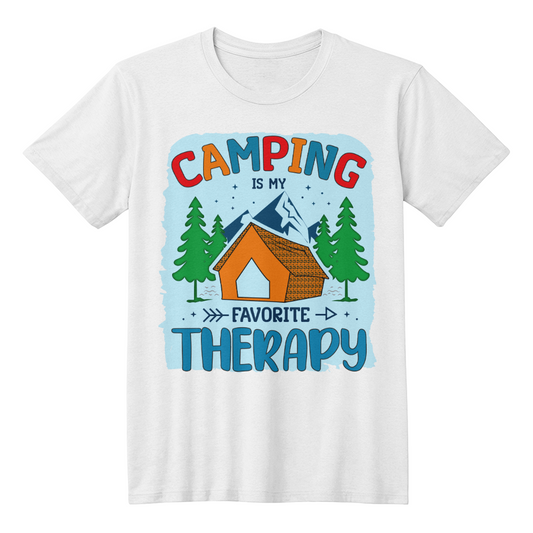 Camping is my favorite therapy - T-Shirt