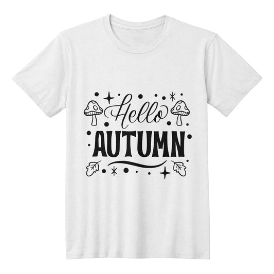 Hello Autumn - Bella + Canvas 3001 Unisex T-Shirt Front Print