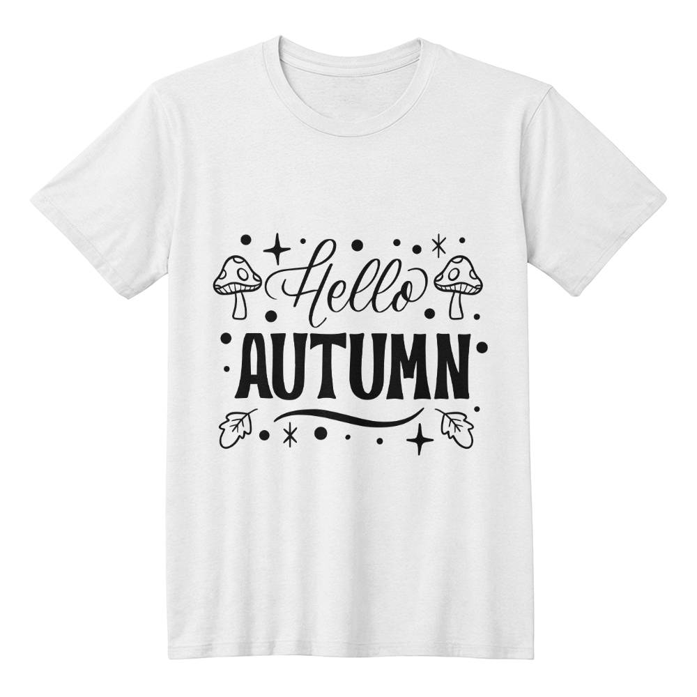 Hello Autumn - Bella + Canvas 3001 Unisex T-Shirt Front Print