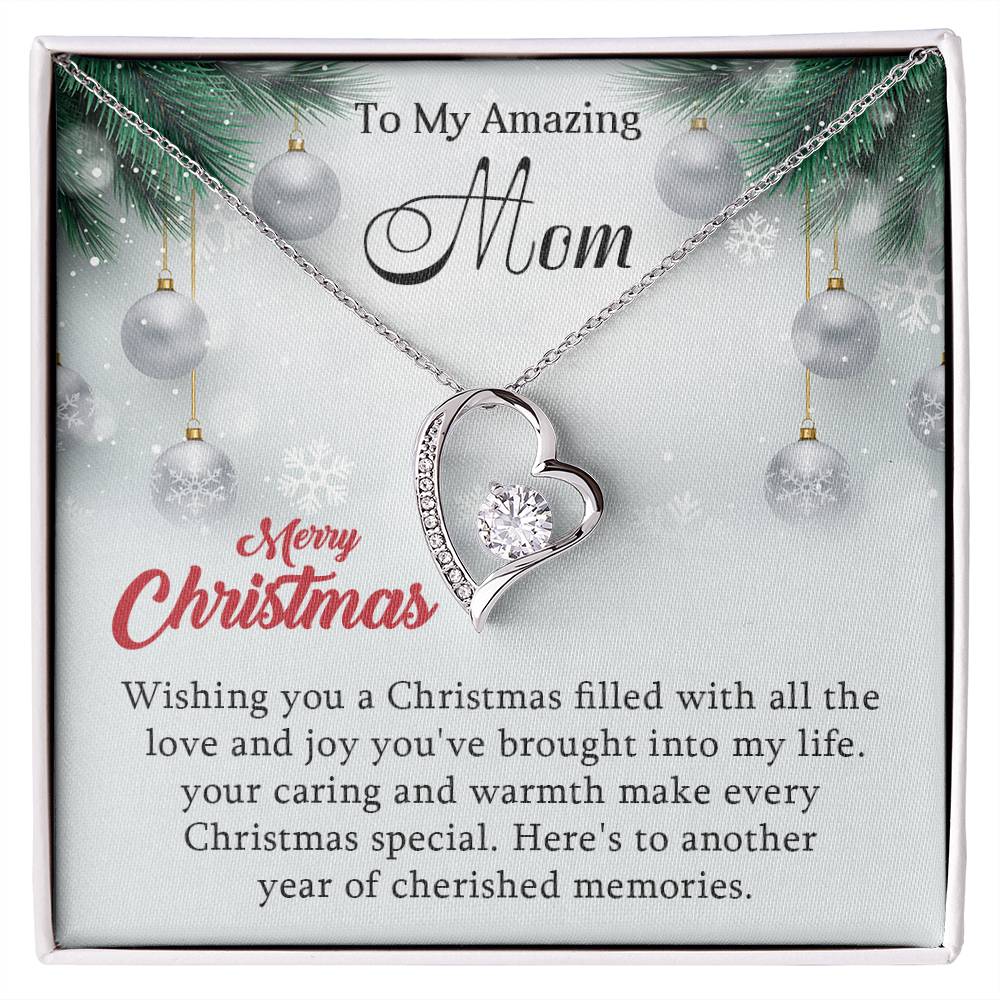 Mom - Love & Joy - Christmas Gift for Mom - Forever Love Necklace