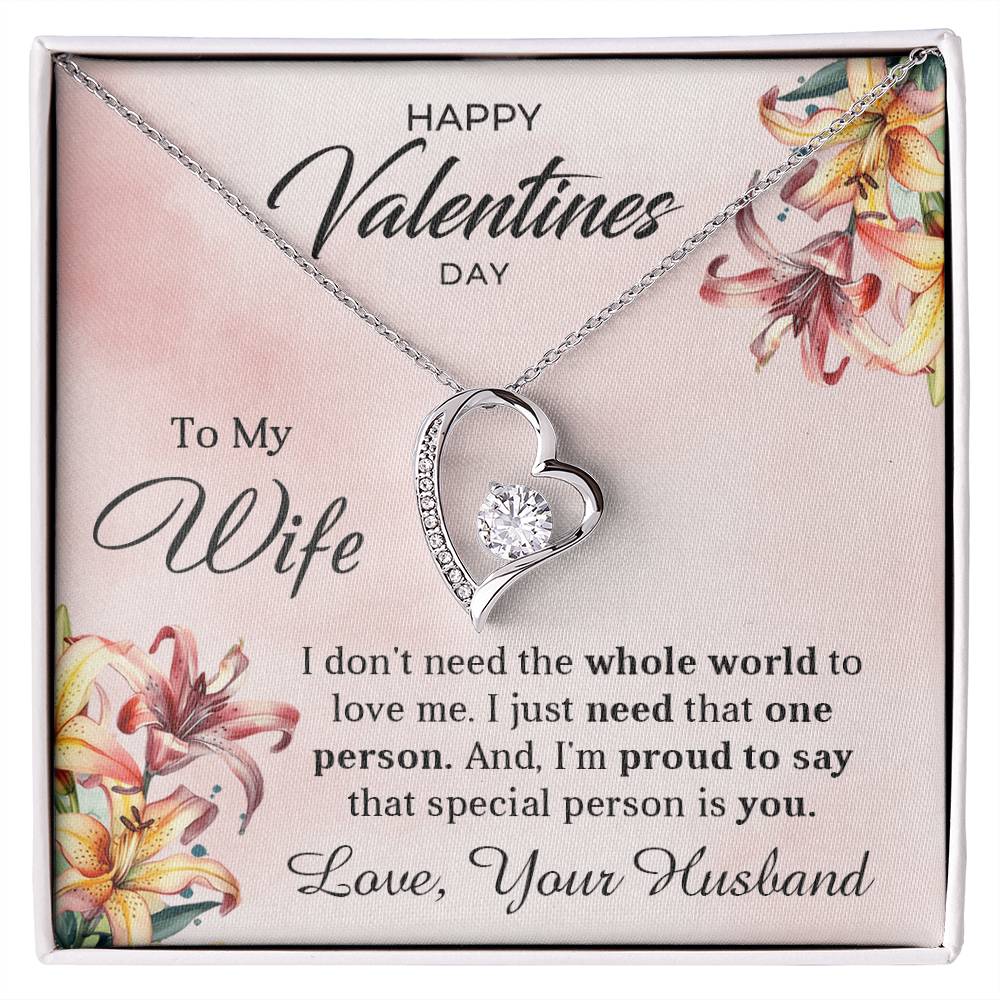 To My Wife - Best Gift For Valentine's Day - Forever Love Necklace