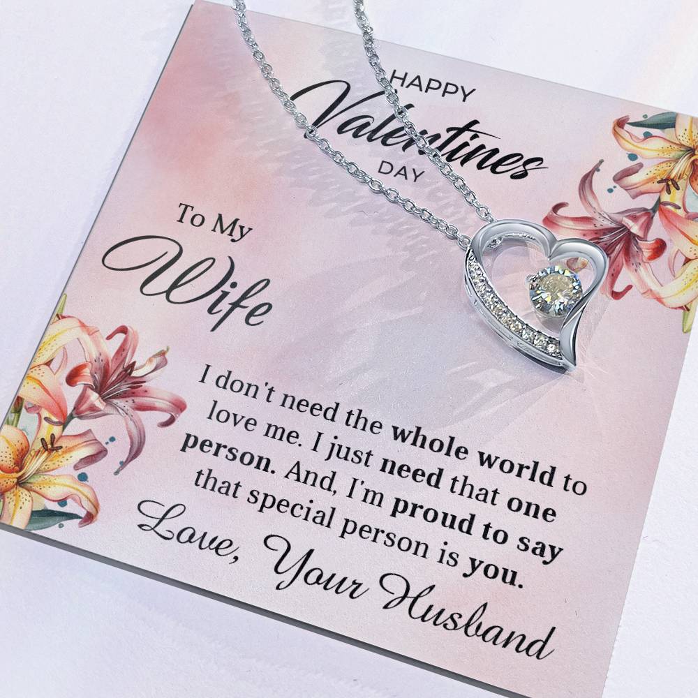 To My Wife - Best Gift For Valentine's Day - Forever Love Necklace