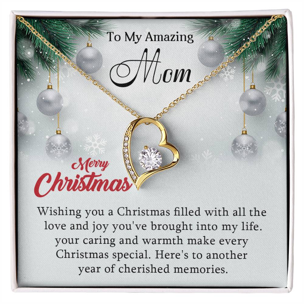 Mom - Love & Joy - Christmas Gift for Mom - Forever Love Necklace