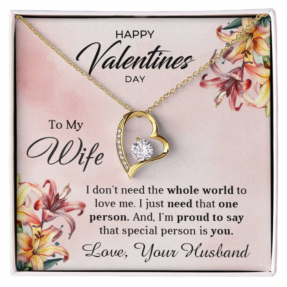 To My Wife - Best Gift For Valentine's Day - Forever Love Necklace