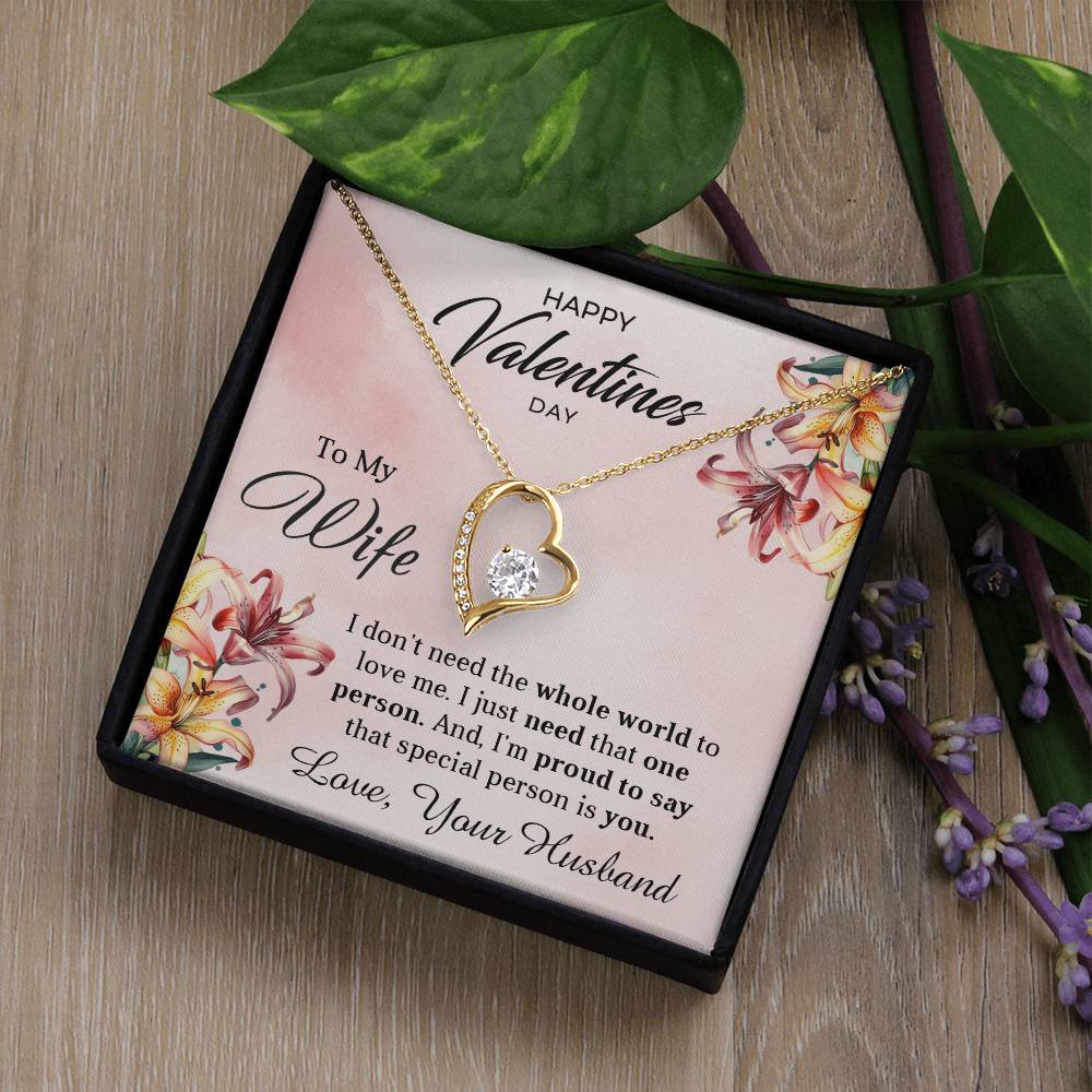 To My Wife - Best Gift For Valentine's Day - Forever Love Necklace