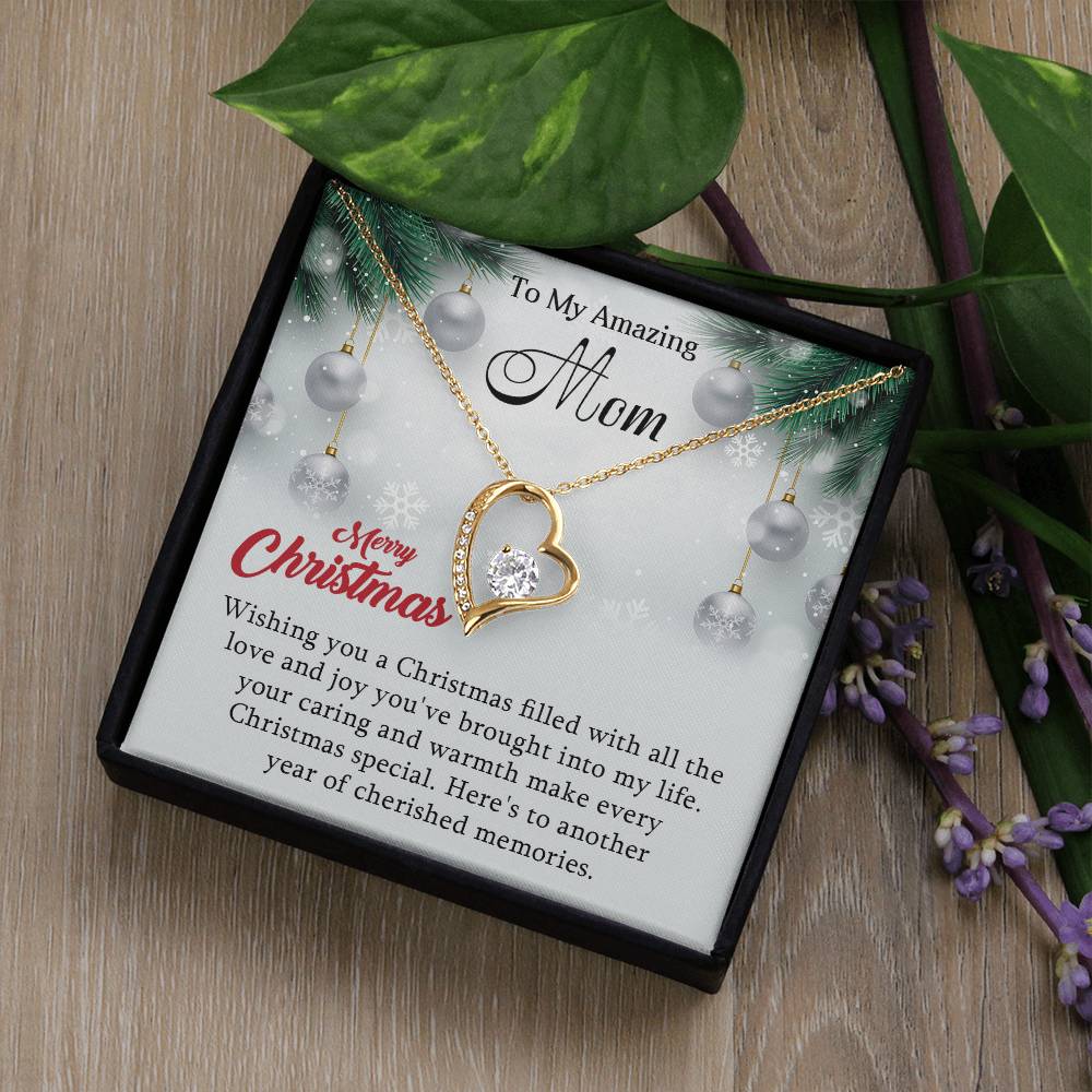 Mom - Love & Joy - Christmas Gift for Mom - Forever Love Necklace