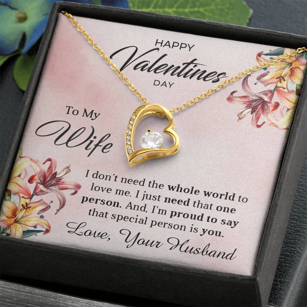 To My Wife - Best Gift For Valentine's Day - Forever Love Necklace