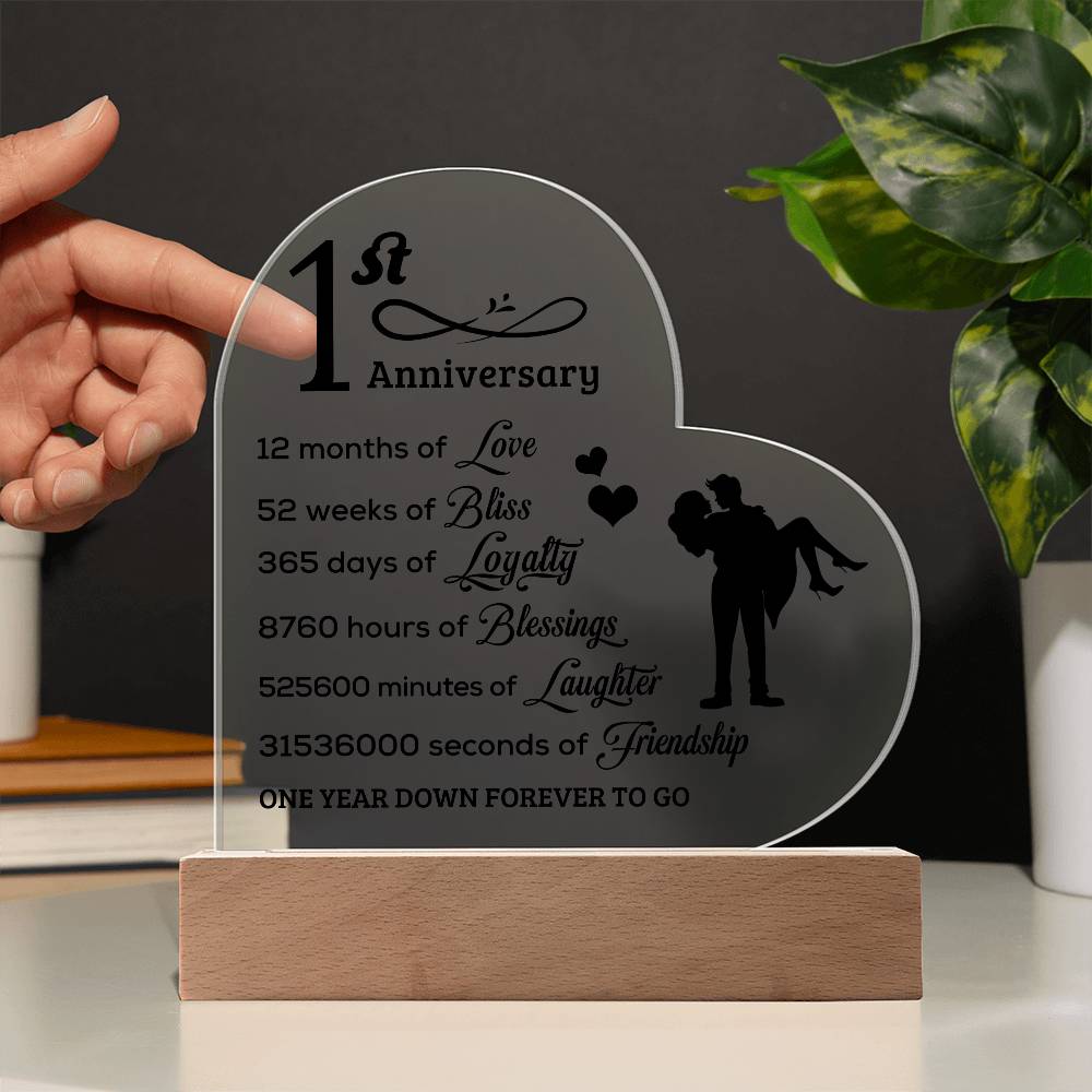 Best Anniversary Gift - Acrylic Heart Plaque